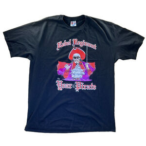 Hanes Rebel Regiment Year of the Pirate Graphic T-Shirt Black XL Vintage Style